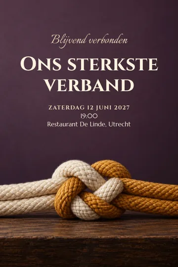 Uitnodiging met het ontwerp Blijvend verbonden