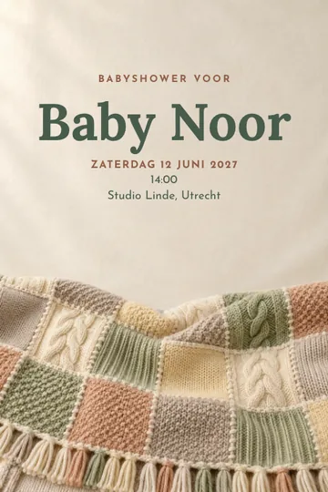 Uitnodiging met het ontwerp Wollen patchwork