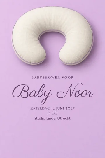 Uitnodiging met het ontwerp Zacht geborgen