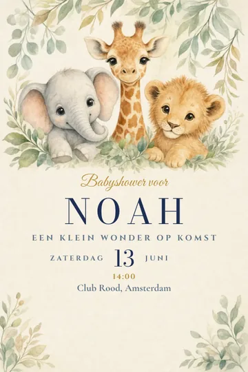 Uitnodiging met het ontwerp Safari