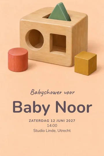 Uitnodiging met het ontwerp Een wereld vol vormen