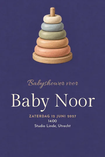 Uitnodiging met het ontwerp Stapje voor stapje