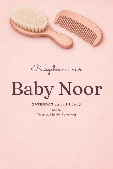 Uitnodiging met het ontwerp Zacht verzorgd