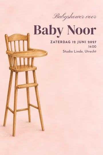 Uitnodiging met het ontwerp Een plekje erbij