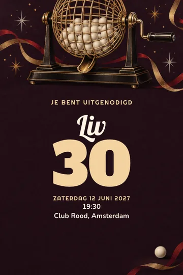 Uitnodiging met het ontwerp Bingo avond