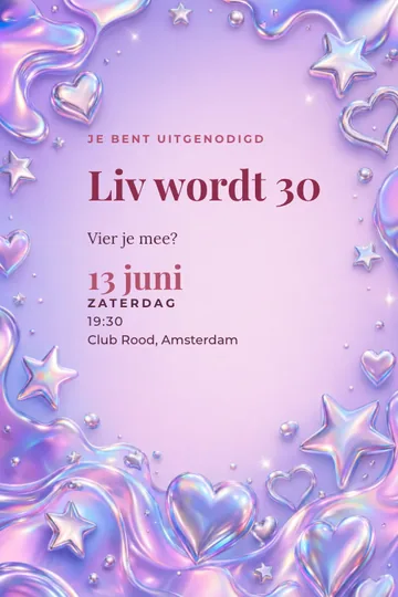 Uitnodiging met het ontwerp Chroom