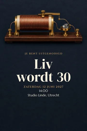 Uitnodiging met het ontwerp Stem af op het feest