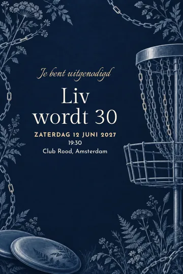 Uitnodiging met het ontwerp Discs in de kettingen