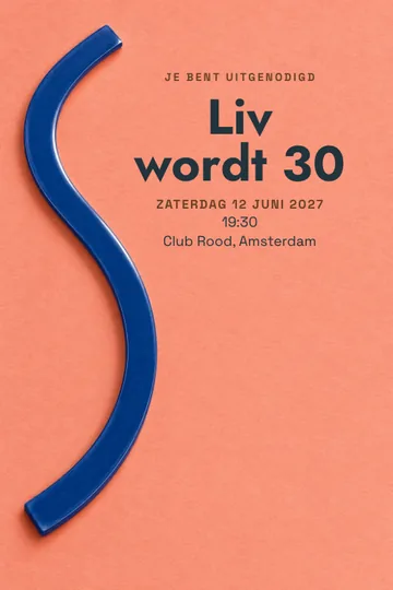 Uitnodiging met het ontwerp Een feest met vrije lijnen