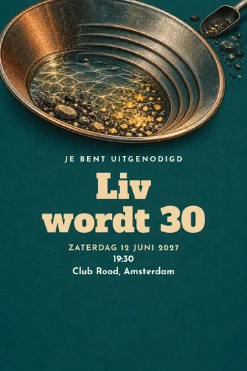Uitnodiging met het ontwerp Een gouden verjaardag