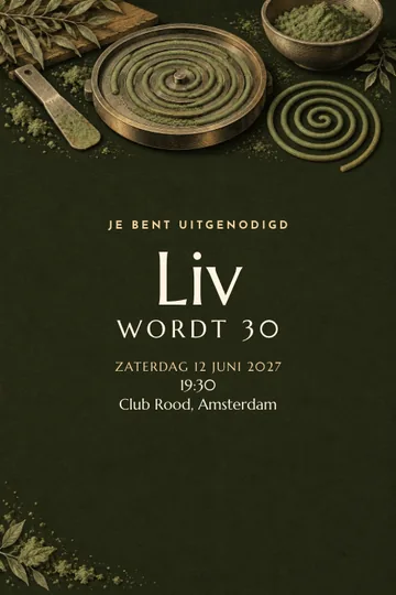 Uitnodiging met het ontwerp Spiralen van geur