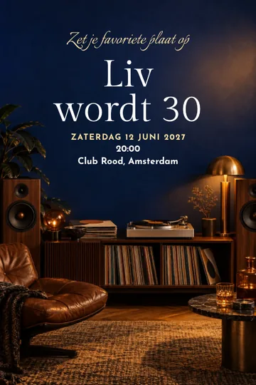 Uitnodiging met het ontwerp Luisterbar