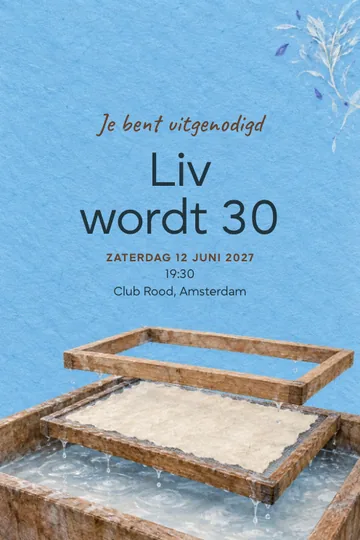 Uitnodiging met het ontwerp Papier uit het water