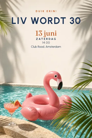 Uitnodiging met het ontwerp Zwembadfeest