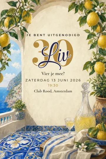 Uitnodiging met het ontwerp Riviera