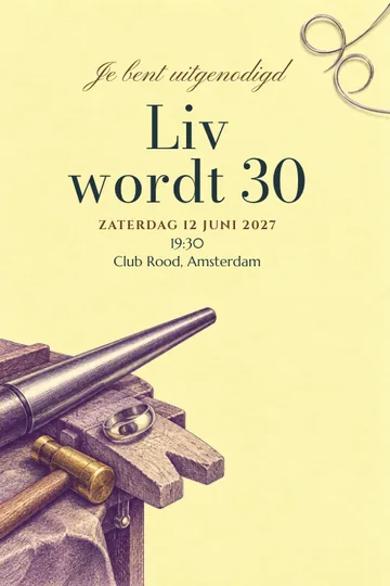 Uitnodiging met het ontwerp Zilversmid atelier