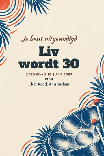 Uitnodiging met het ontwerp Ritme van staal