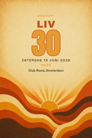 Uitnodiging met het ontwerp Studio 70