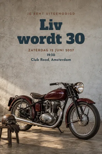 Uitnodiging met het ontwerp Motoravond