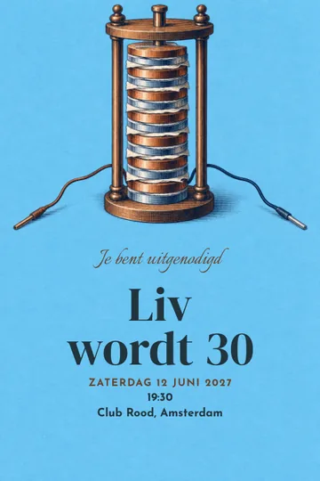Uitnodiging met het ontwerp De eerste vonk