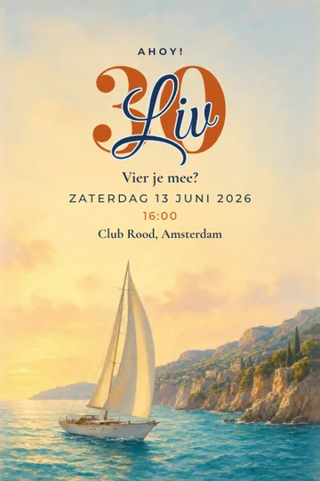Uitnodiging met het ontwerp Bootfeest