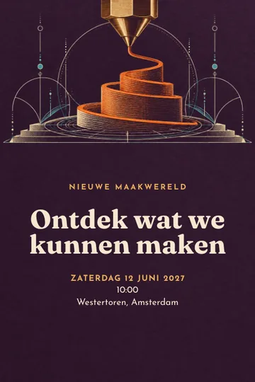 Uitnodiging met het ontwerp Nieuwe maakwereld