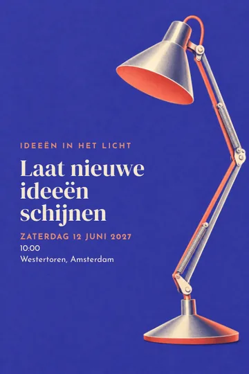 Uitnodiging met het ontwerp Ideeën in het licht