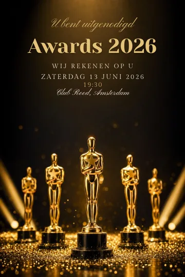 Uitnodiging met het ontwerp Awardshow