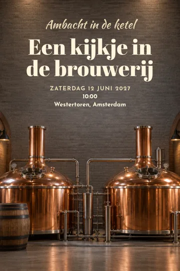 Uitnodiging met het ontwerp Ambacht in de ketel