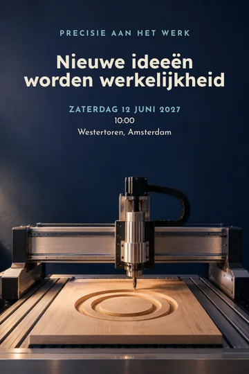 Uitnodiging met het ontwerp Precisie aan het werk