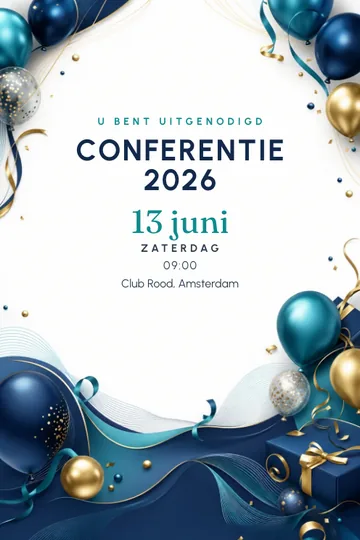 Uitnodiging met het ontwerp Conferentie