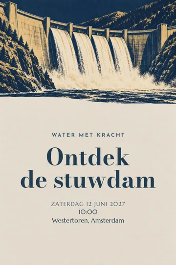 Uitnodiging met het ontwerp Water met kracht