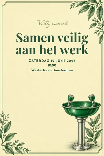 Uitnodiging met het ontwerp Veilig vooruit