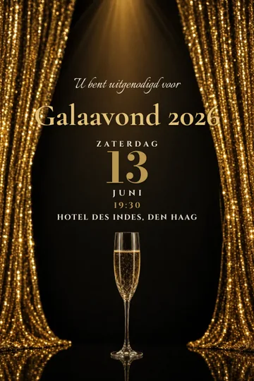 Uitnodiging met het ontwerp Galaavond