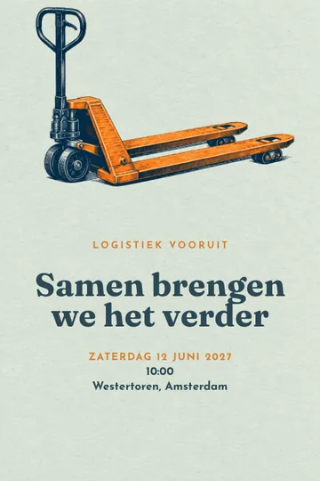 Uitnodiging met het ontwerp Logistiek vooruit