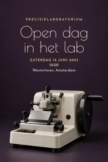 Uitnodiging met het ontwerp Precisielaboratorium
