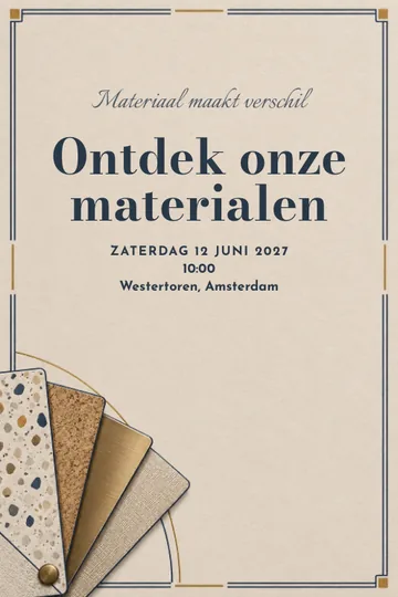 Uitnodiging met het ontwerp Materiaal maakt verschil