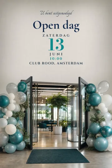Uitnodiging met het ontwerp Open dag