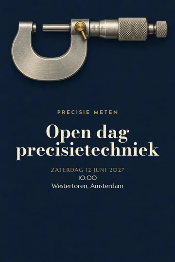 Uitnodiging met het ontwerp Precisie meten