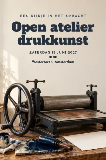 Uitnodiging met het ontwerp Inkt en indruk