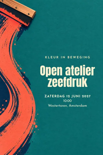 Uitnodiging met het ontwerp Kleur in beweging