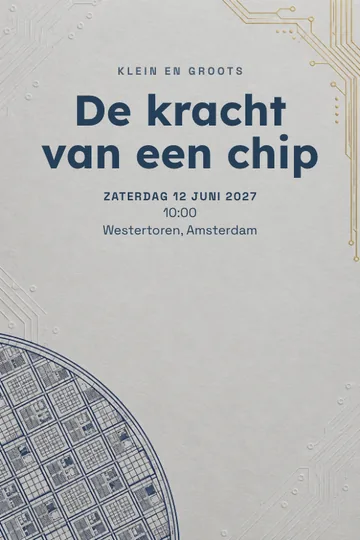 Uitnodiging met het ontwerp Klein en groots
