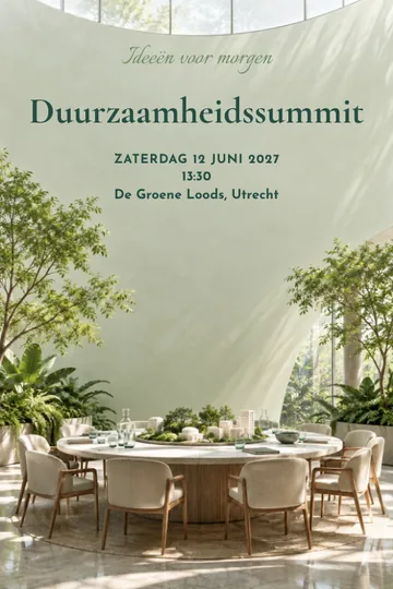 Uitnodiging met het ontwerp Duurzaamheidssummit