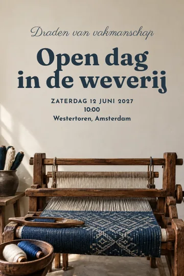 Uitnodiging met het ontwerp Draden van vakmanschap
