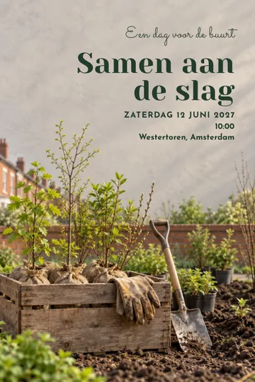 Uitnodiging met het ontwerp Samen wortelen