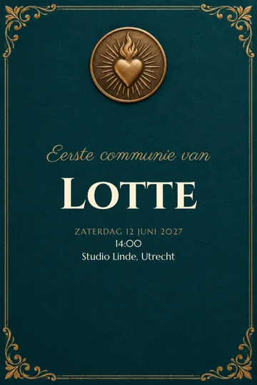 Uitnodiging met het ontwerp Heilig hart