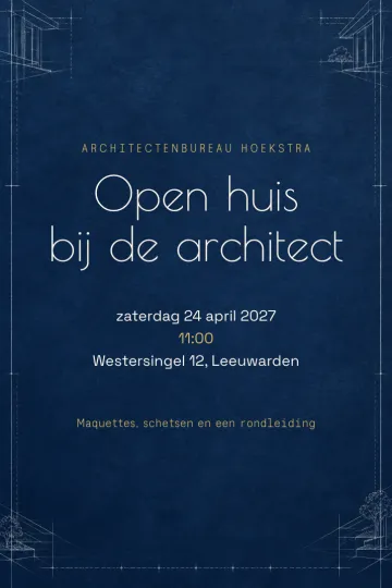 Uitnodiging Bedrijfsfeest, ontwerp Blauwdruk