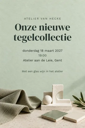Uitnodiging Bedrijfsfeest, ontwerp Celadon en klei