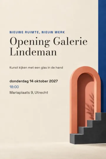 Uitnodiging Bedrijfsfeest, ontwerp Koraalrode boog