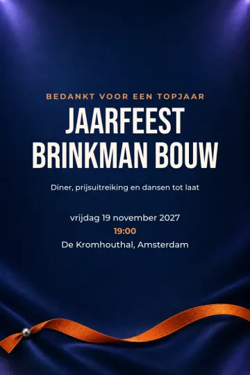 Uitnodiging Bedrijfsfeest, ontwerp Satijnen galanacht